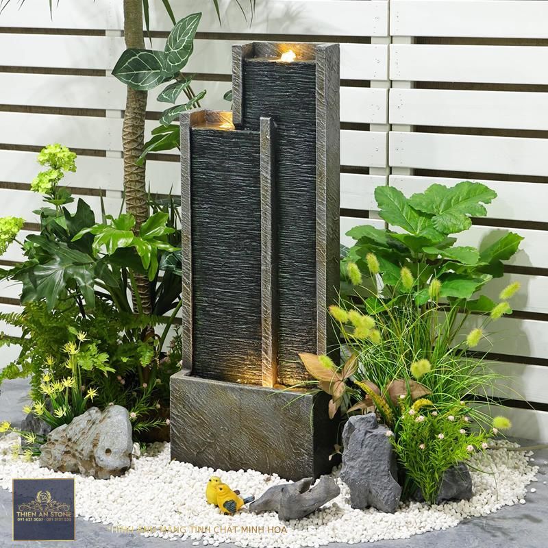 Amazon.com: SERBILHOME 35.43'' Water Fountain Outdoor with Led Lights  Modern Indoor Water Fountains Floor Standing Waterfall Fountain for Small  Porch Home,Deck, Backyard and Garden Art Décor : Patio, Lawn  Garden