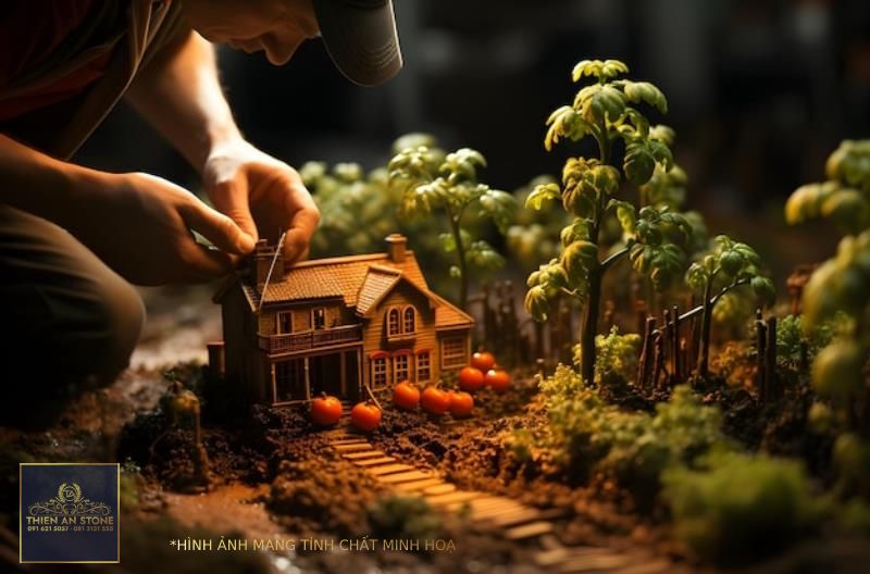 Premium AI Image | Close up of a miniature house in miniature Miniature model of house Creative toning Selective foc
