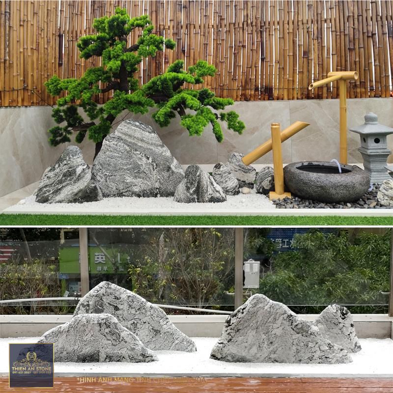 天然雪浪石切片組合造景枯山水室內假山風景石庭院景觀石頭泰山石-Taobao