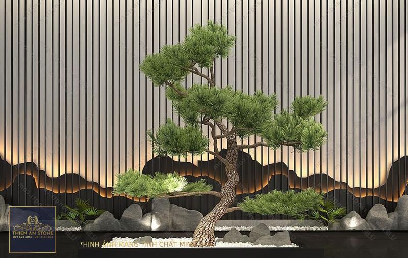 新中式山脉背景墙、假山和迎客松庭院景观小品3d模型下载_模型ID:29814-让提网