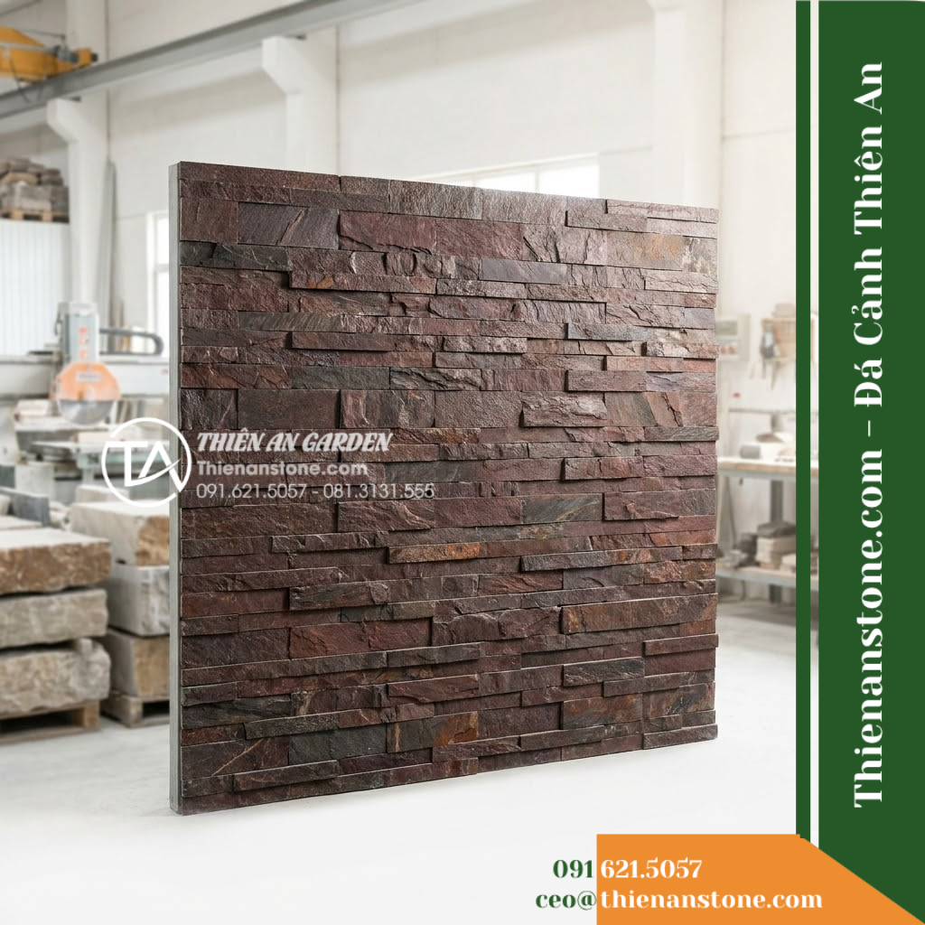 Đá ghép đỏ mận Nghệ An | Marble đỏ mận Nghệ An | 10×50 cm