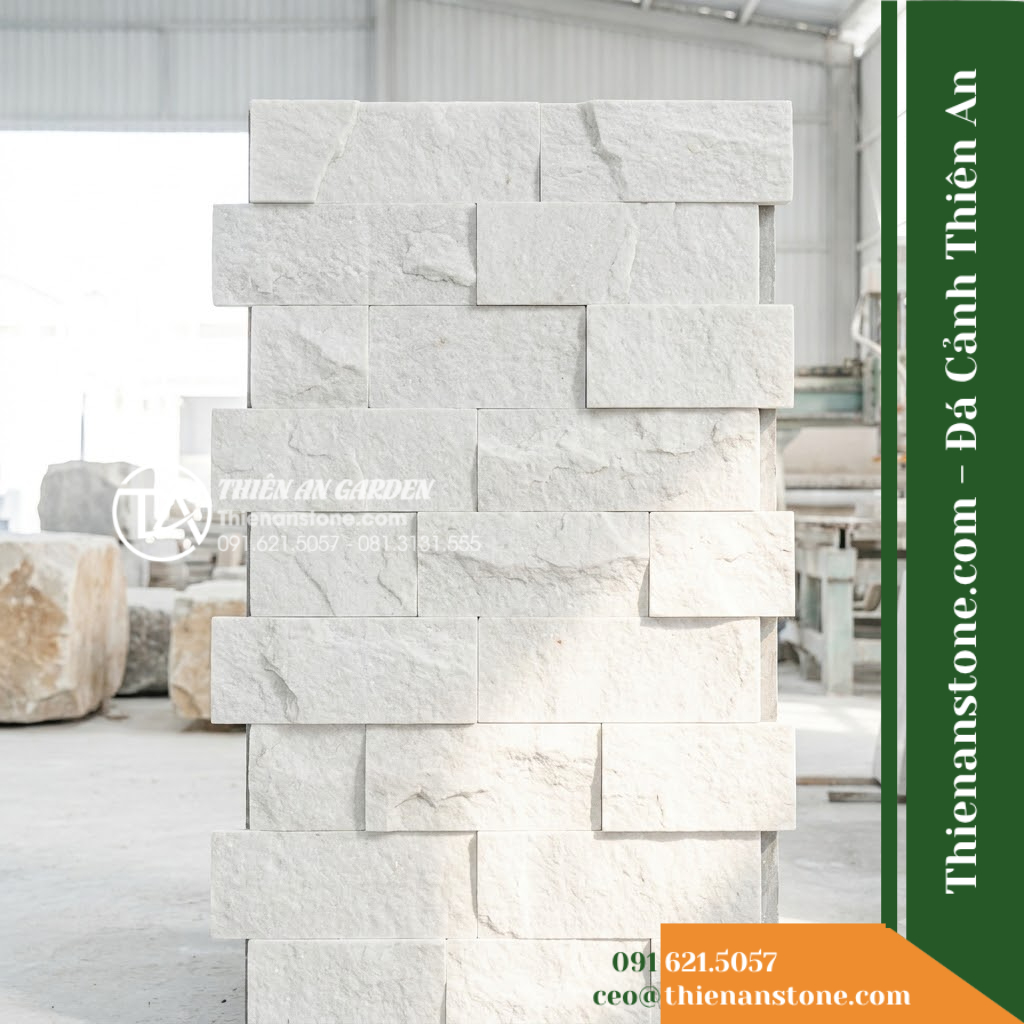 Đá ghép trắng muối Quỳ Hợp | Đá tinh thể trắng Quỳ Hợp | 10×50 cm