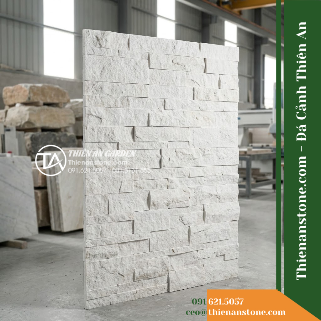 Đá ghép trắng sữa Nghệ An | Marble trắng Nghệ An | 10×50 cm