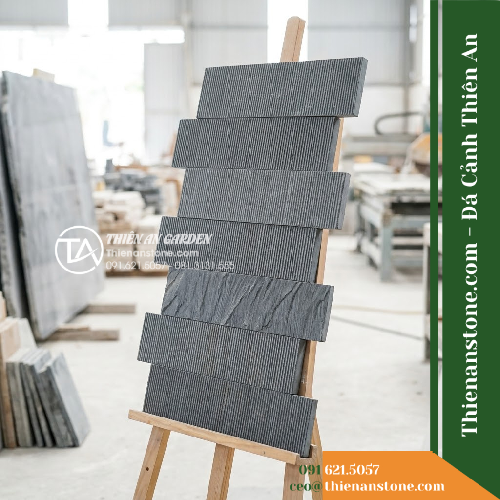 Đá răng lược đen Tuyên Quang | Slate đen tuyền Tuyên Quang | 10×50 cm