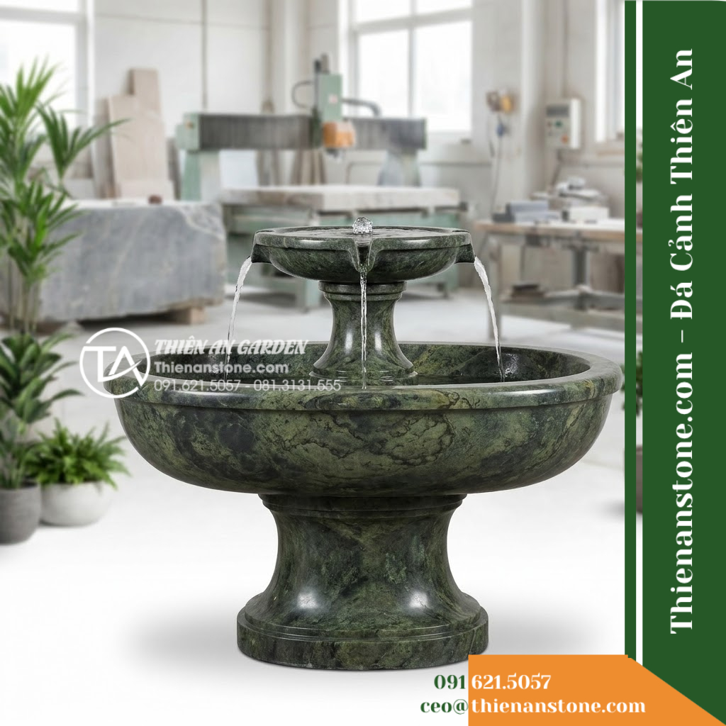 Đài Phun Bát Oval Dài Lối Đi, D100x50cm Cao 60cm