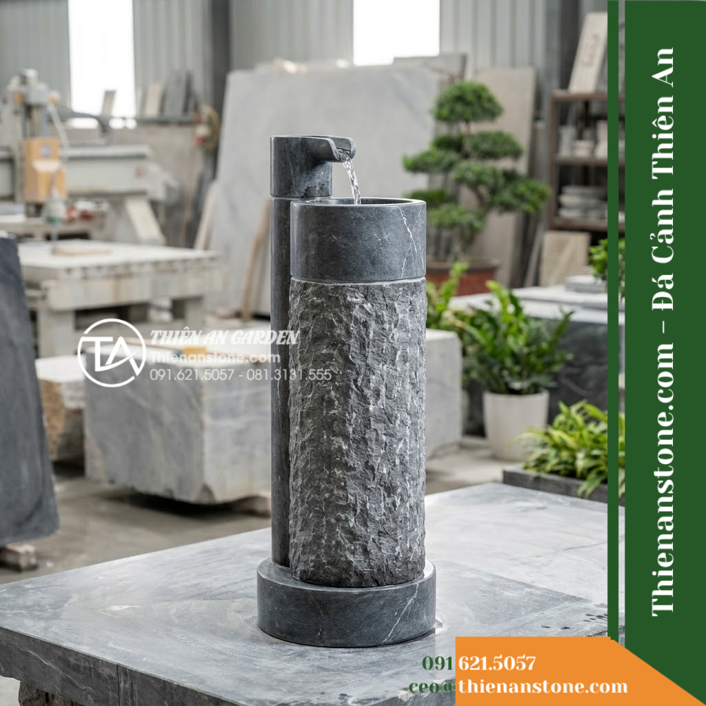 Đài Phun Lu Cao Khò Nhám Thân, D45cm Cao 1m