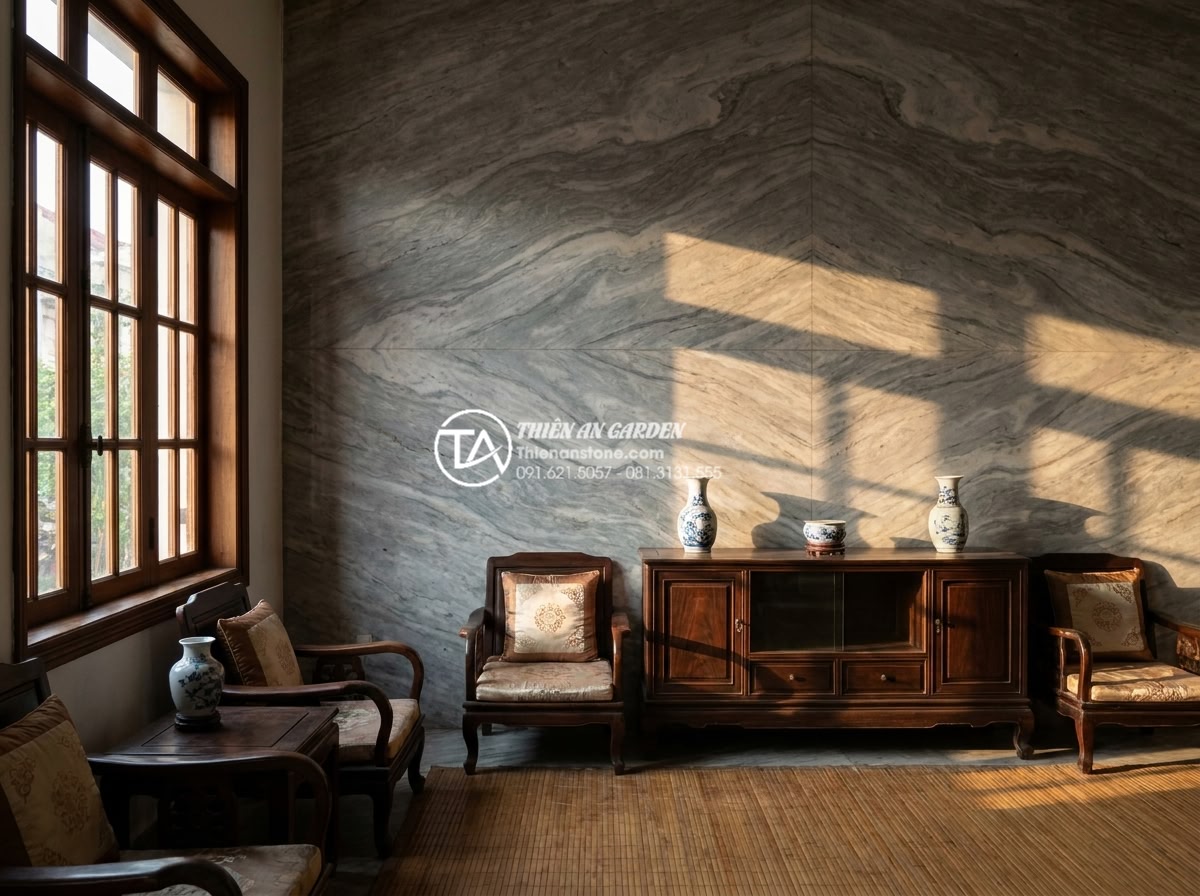 Đá Ốp Tường - Hình 46 Đá Ốp Tường - Beautifully aged natural stone wall in a heritage home, showing graceful patina
