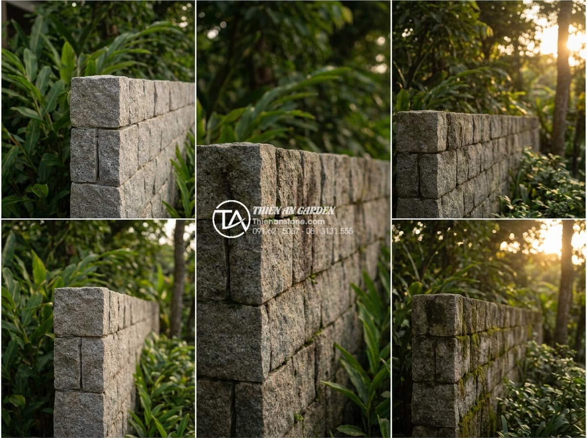 Đá Ốp Tường - Hình 6 Đá Ốp Tường - Time-lapse concept photography showing natural stone wall aging beautifully with