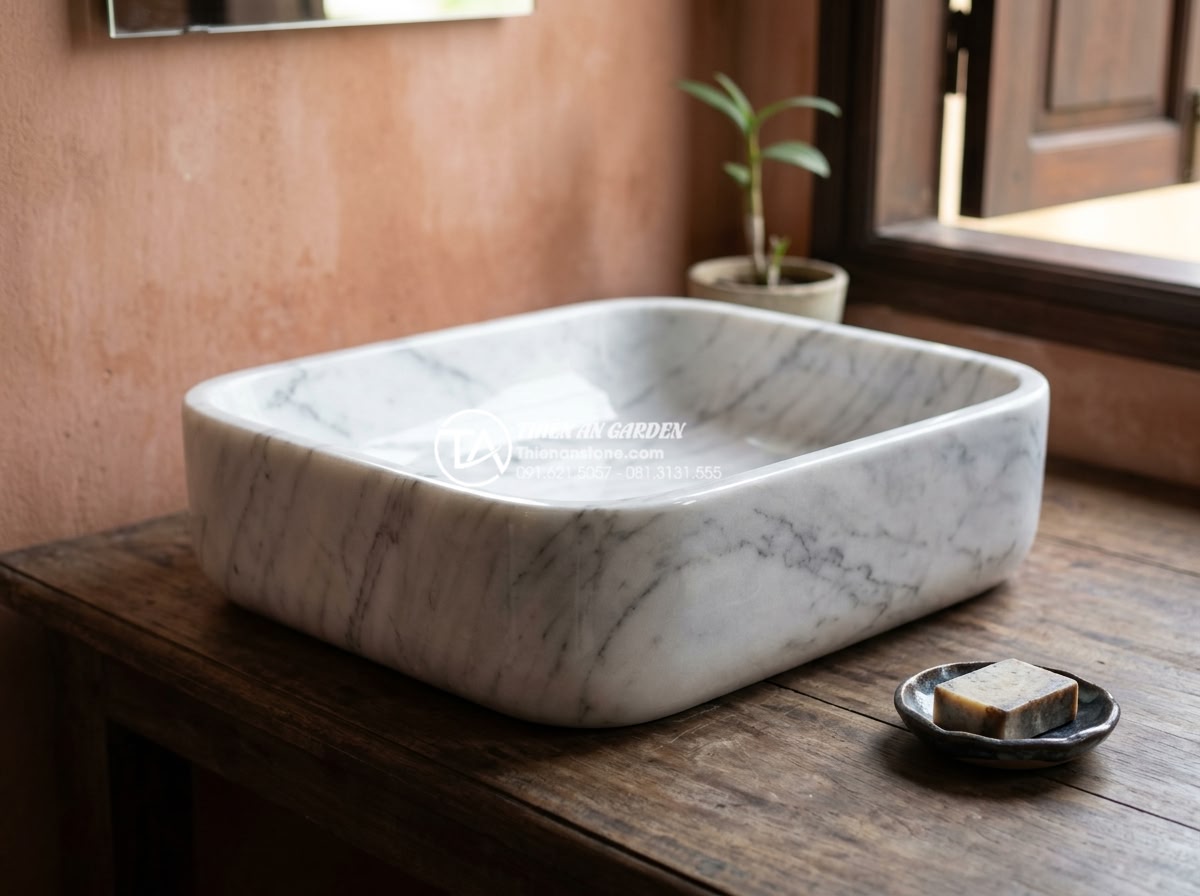 Lavabo Đá Tự Nhiên - Collection of different natural stone lavabo types side by side comparison, gran