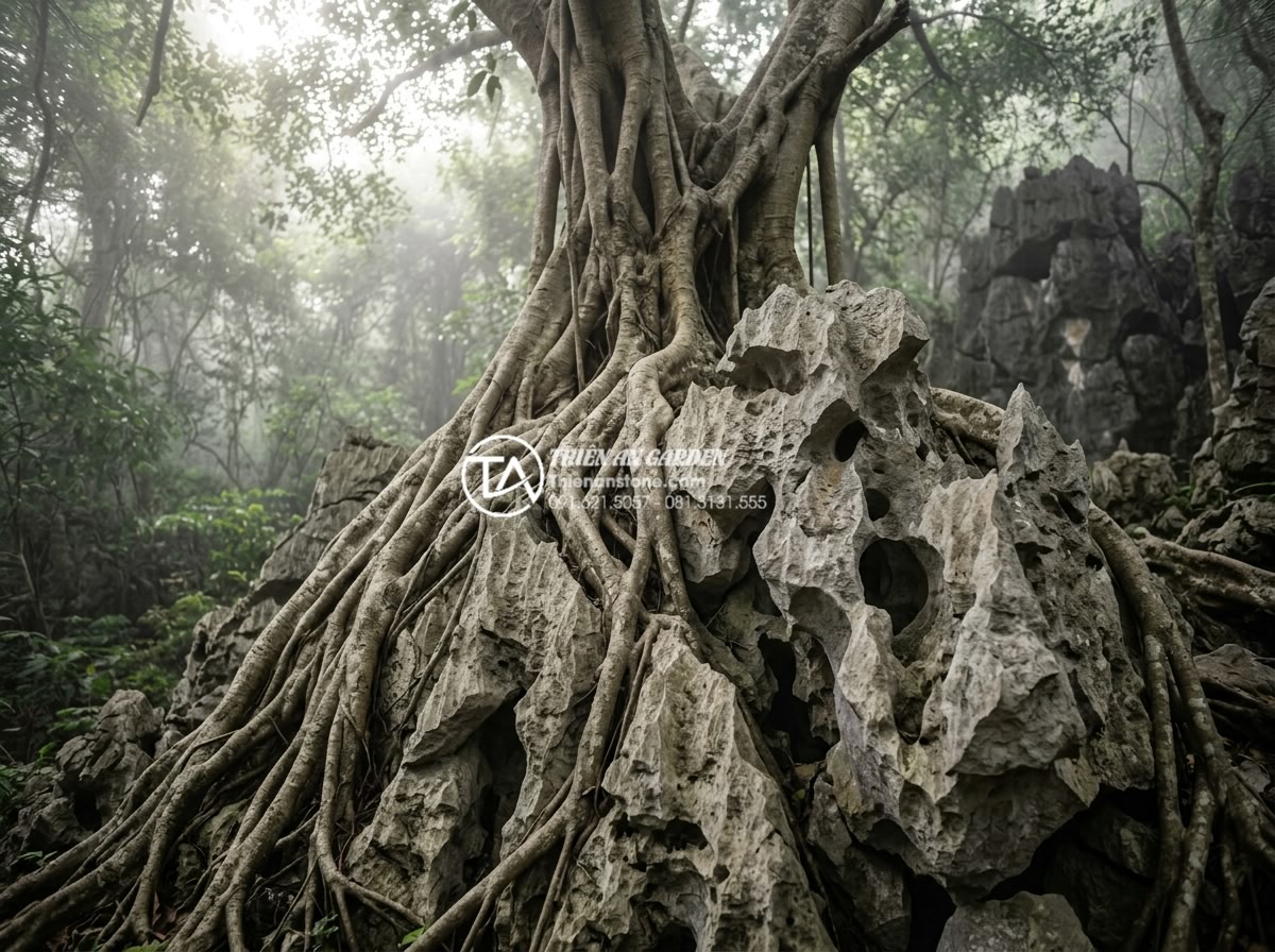 Tiểu Cảnh Cây Ôm Đá - Hình 4 Tiểu Cảnh Cây Ôm Đá - Documentary style photography of an ancient fig tree growing over and embracing