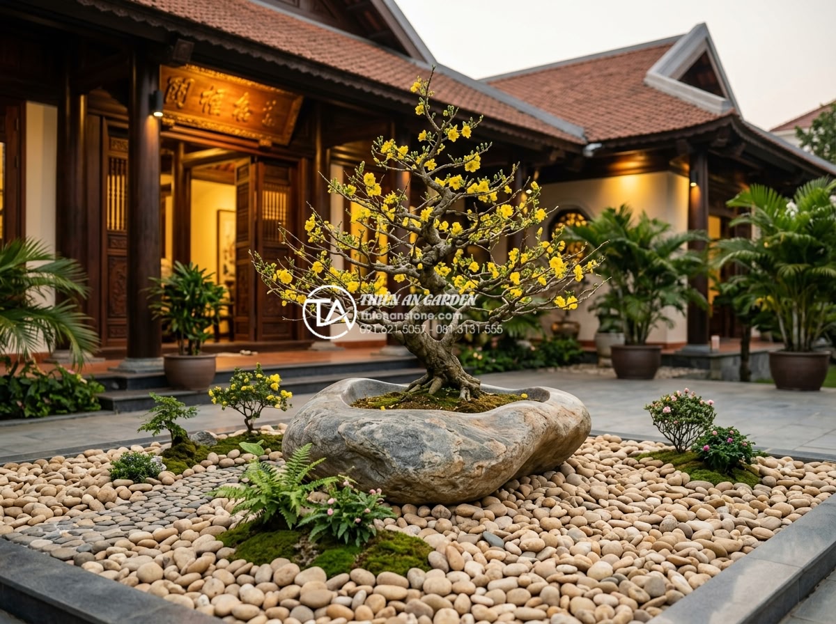 Tiểu Cảnh Hoa Tết - Professional landscape photography of a perfectly proportioned Tet flower miniat