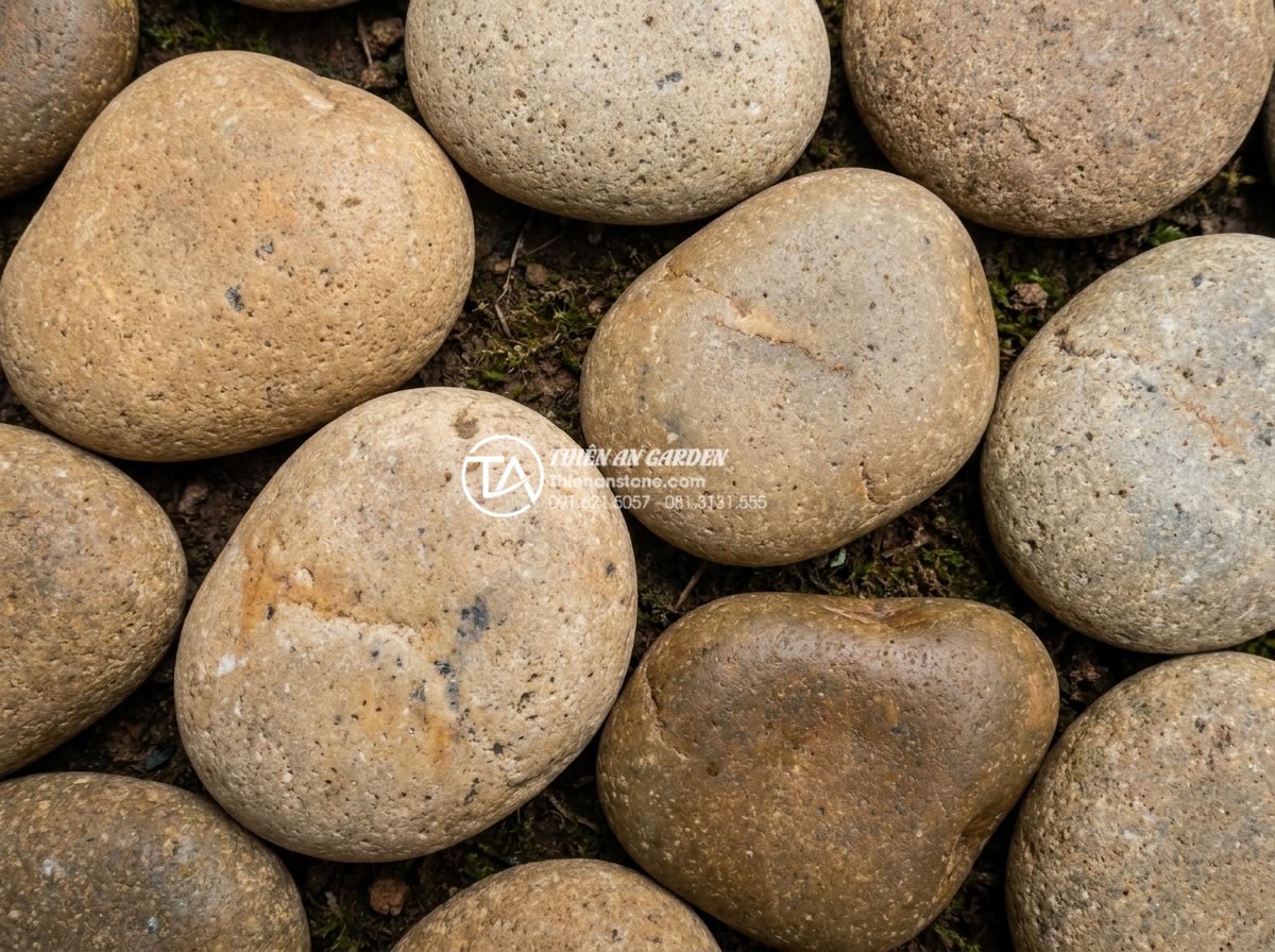 Tiểu Cảnh Trước Nhà - Hình 37 Tiểu Cảnh Trước Nhà - Texture collage of various natural stones used in front yard landscapes, close-u