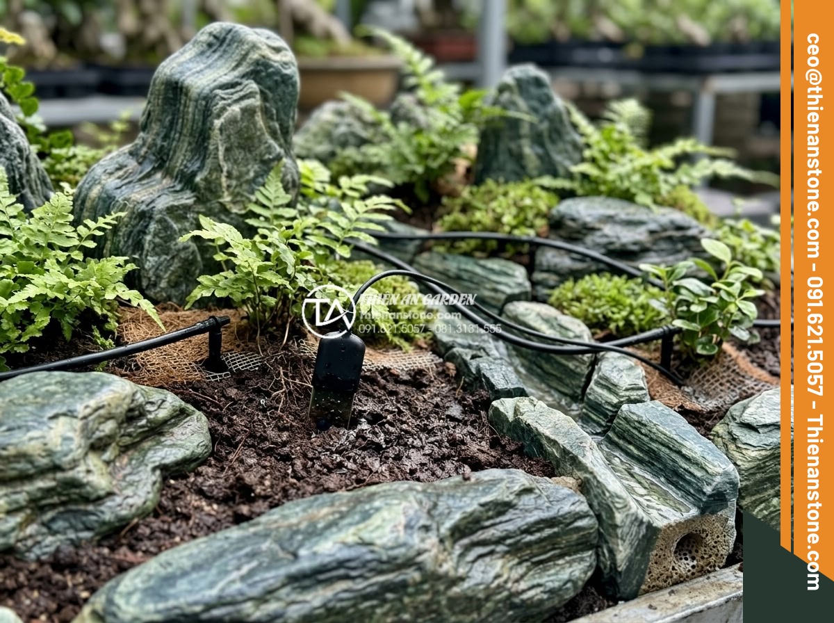 Cách xử lý rễ cây nổi khi làm tiểu cảnh để không gây hại cho cây - Hình 9 Cách xử lý rễ cây nổi khi làm tiểu cảnh để không gây hại cho cây - High-tech yet natural looking miniature garden irrigation and drainage system in