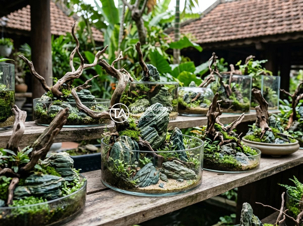 Top 10 mẫu tiểu cảnh gỗ lũa mini để bàn làm việc hợp phong thủy - Branded collection of premium driftwood mini landscapes offered by stone art and
