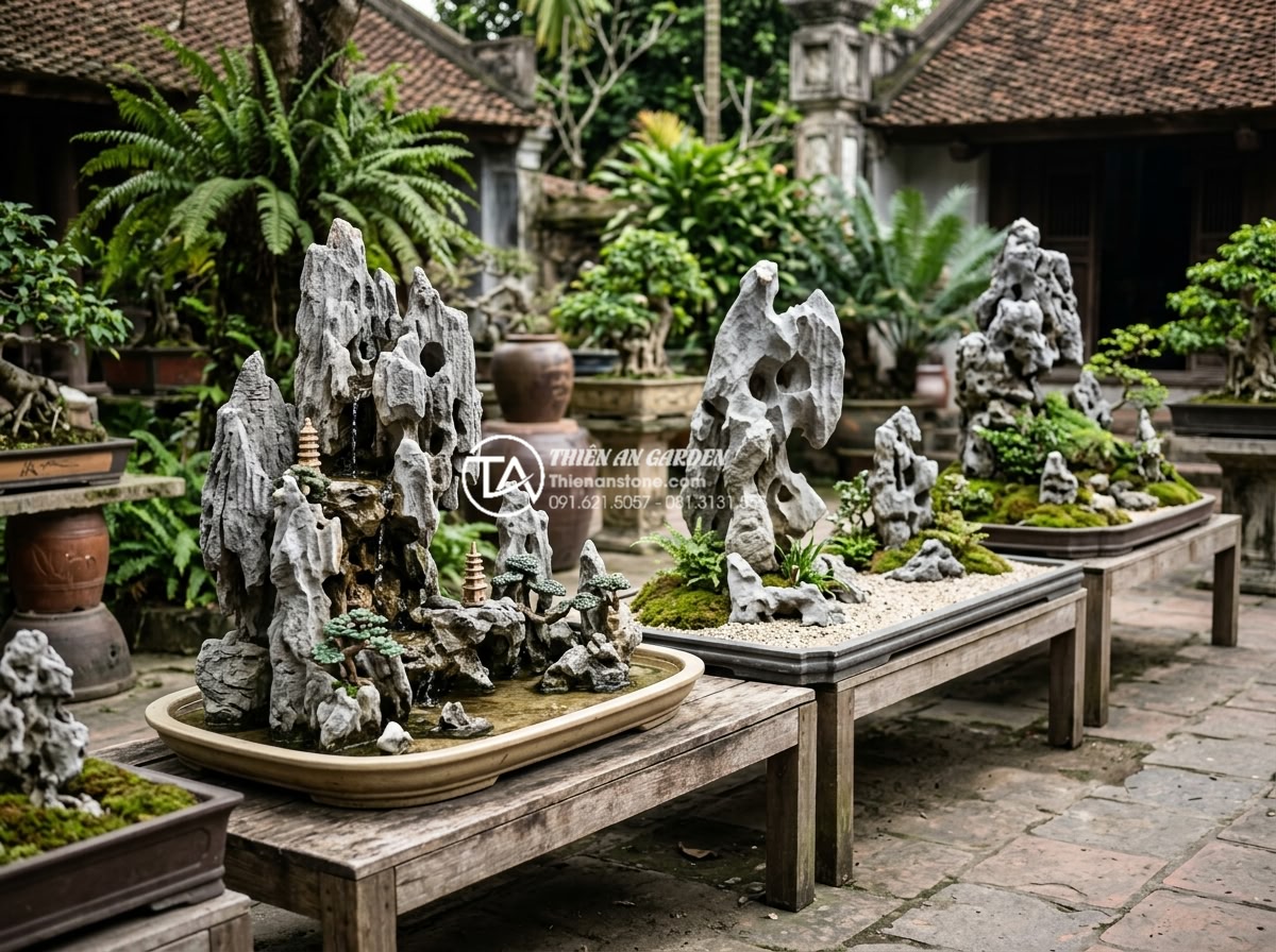 Tư vấn chọn đơn vị thi công tiểu cảnh đá mỹ nghệ uy tín tại Đà Nẵng - Hình 17 Tư vấn chọn đơn vị thi công tiểu cảnh đá mỹ nghệ uy tín tại Đà Nẵng - Gallery of featured Da Camh Thien An stone miniature projects including waterfal