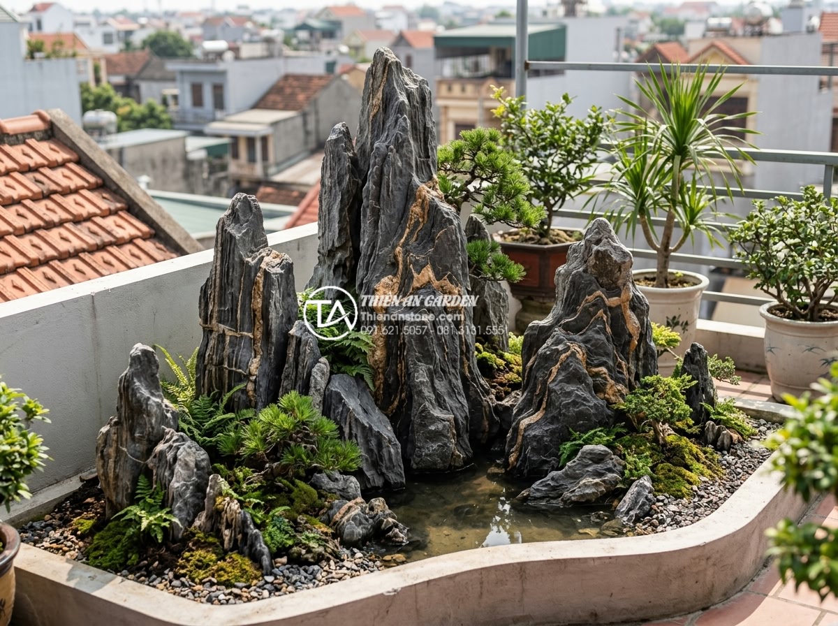 5 Sai lầm phổ biến khi thi công tiểu cảnh trên sân thượng bạn cần tránh - Handcrafted artistic stone sculptures and decorative rocks selected for durable 