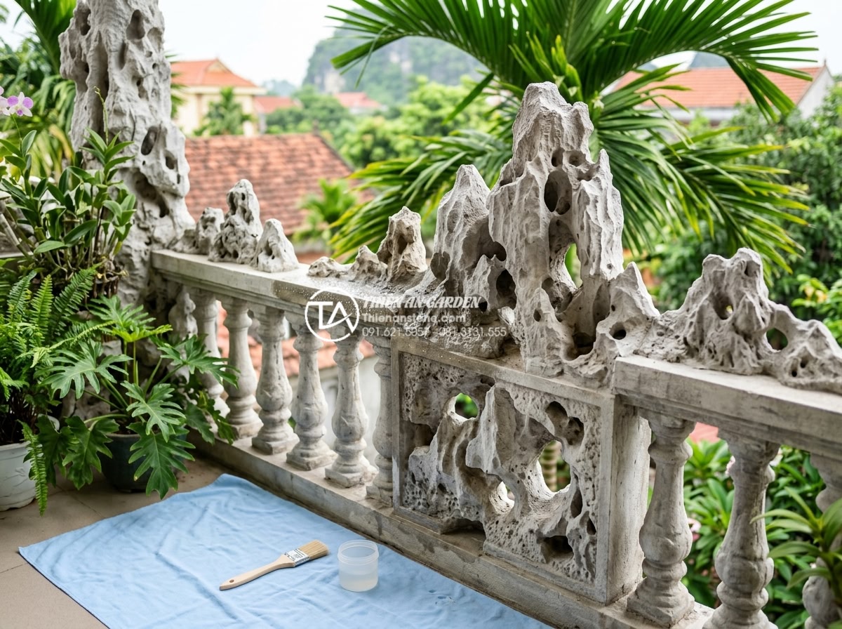 Bí quyết giữ cho đá trang trí ban công luôn sạch và không bị rêu mốc - Advanced stone preservation techniques applied to decorative balcony elements in
