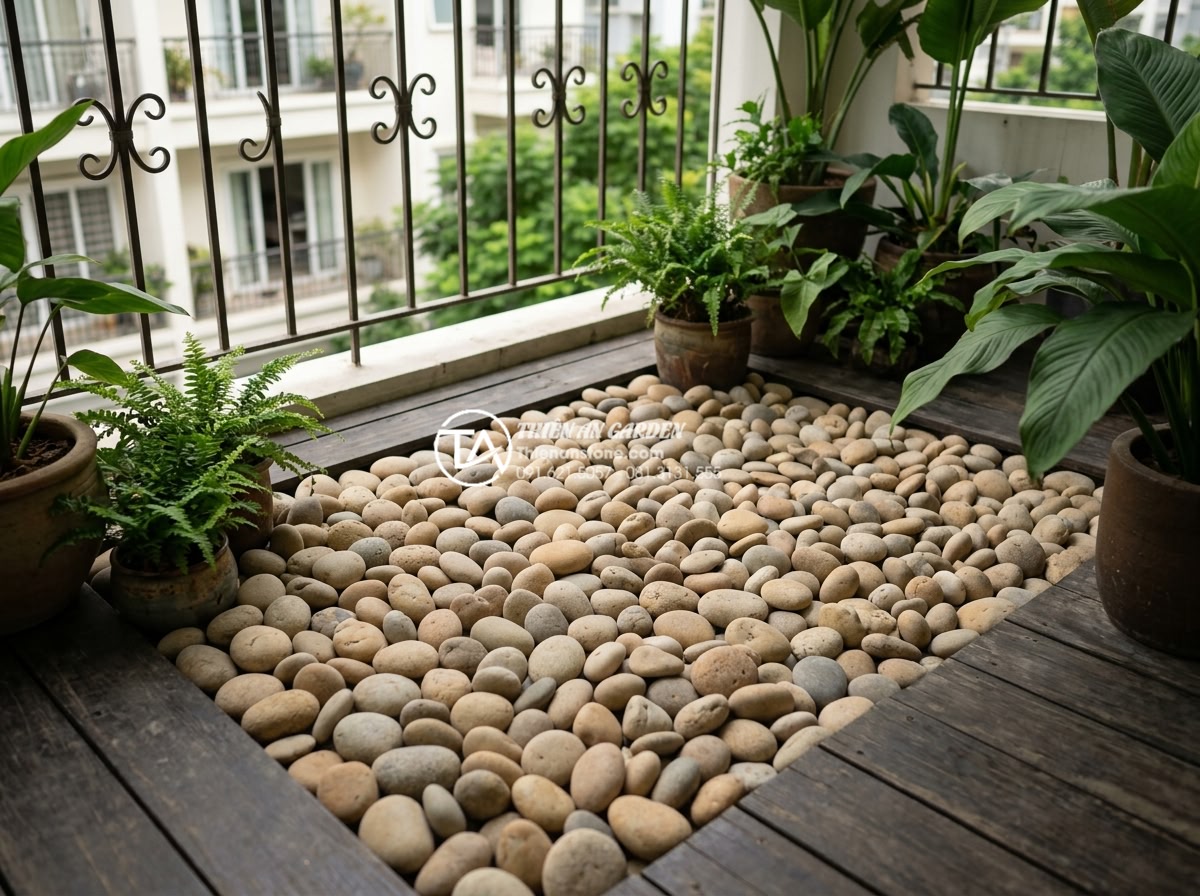 Bí quyết giữ cho đá trang trí ban công luôn sạch và không bị rêu mốc - Real project examples from professional stone landscape company showing clean ma