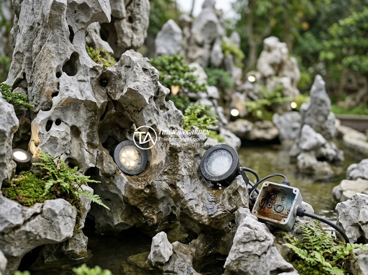 Cách lắp đặt hệ thống đèn led âm đá cho tiểu cảnh ban công lung linh về đêm - Troubleshooting common issues like water ingress or dimming in LED stone lightin
