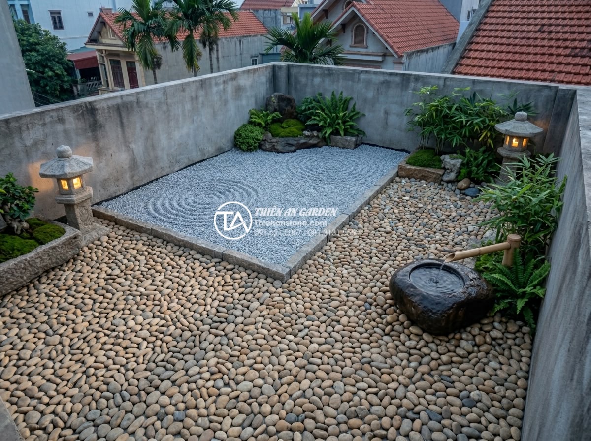Case Study: Cải tạo sân thượng 15m2 thành không gian thư giãn kiểu Nhật - Step-by-step construction progress photos of the 15m2 rooftop transformation sho