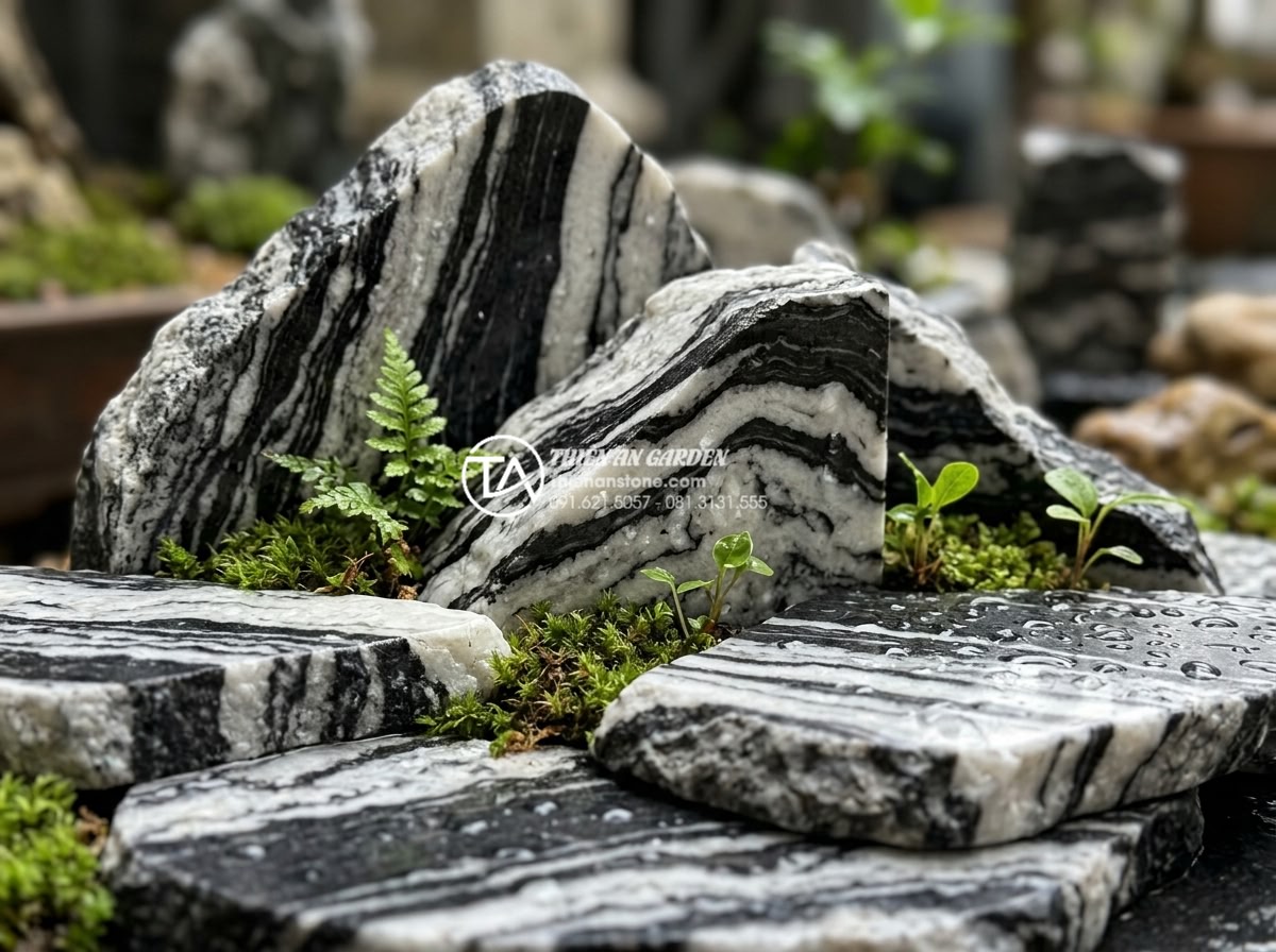 Có nên làm tiểu cảnh giếng trời chung cư? Lưu ý quan trọng từ chuyên gia - Hình 11 Có nên làm tiểu cảnh giếng trời chung cư? Lưu ý quan trọng từ chuyên gia - High detail macro photography of premium natural stone samples suitable for atri