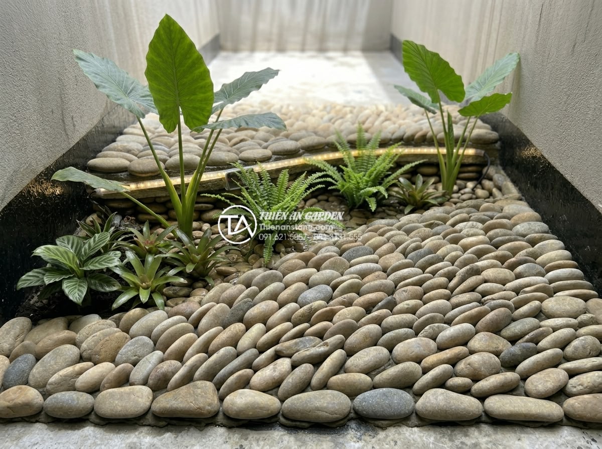 Giải pháp thiết kế tiểu cảnh giếng trời đơn giản cho không gian nhỏ hẹp - Hình 7 Giải pháp thiết kế tiểu cảnh giếng trời đơn giản cho không gian nhỏ hẹp - Step-by-step construction process of a small skywell garden: foundation waterpro