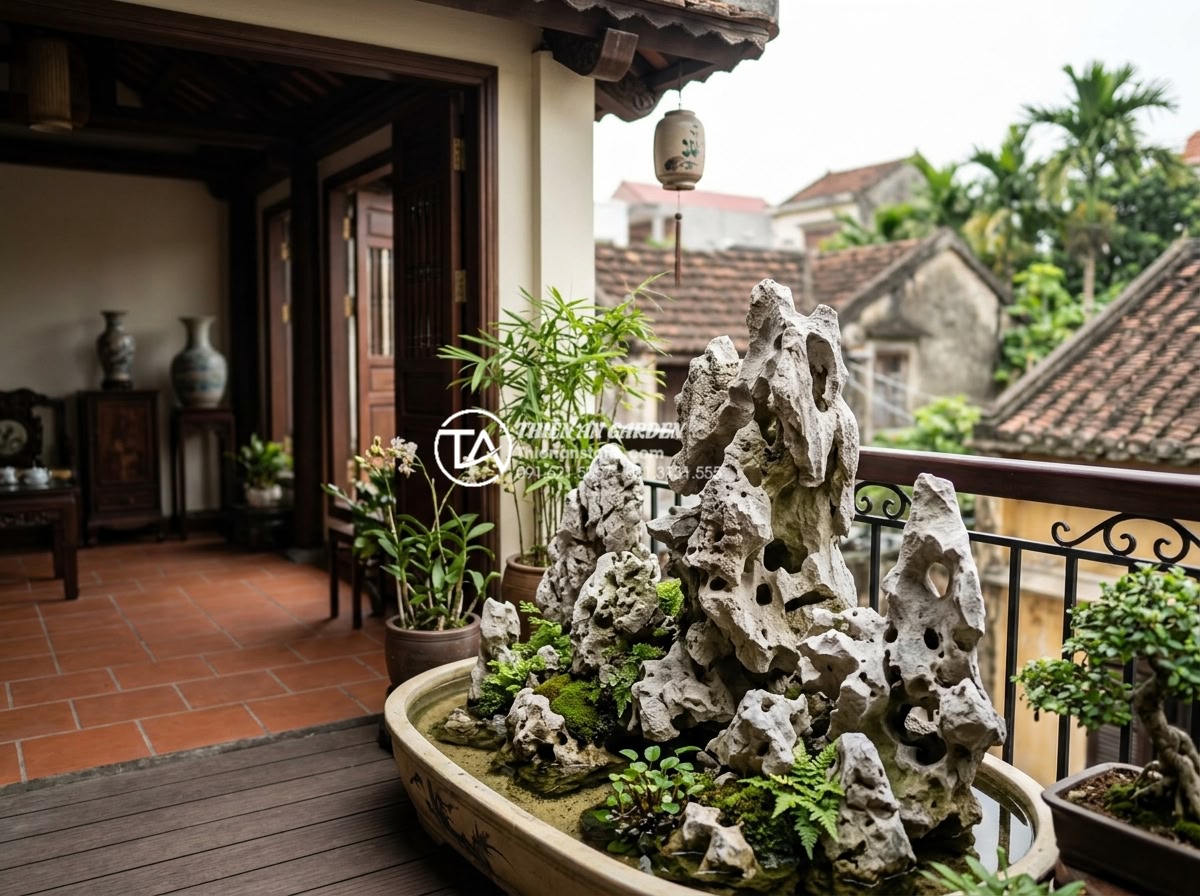 Phong thủy tiểu cảnh ban công: Cách bố trí đá và cây xanh hút tài lộc - Hình 19 Phong thủy tiểu cảnh ban công: Cách bố trí đá và cây xanh hút tài lộc - Integration of balcony feng shui with overall home interior and exterior design