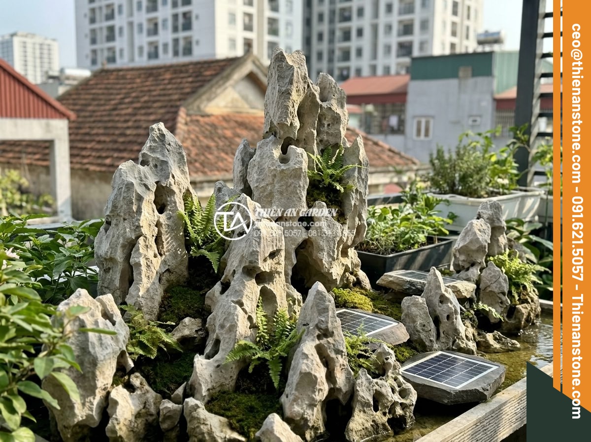 Thiết kế tiểu cảnh sân thượng nhỏ mini cho nhà phố diện tích hẹp - Innovative future concept of small-scale rooftop landscape featuring advanced st