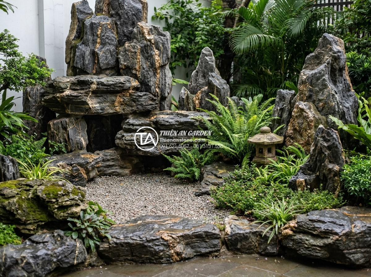 Tiểu cảnh góc sân sau nhà: Giải pháp mở rộng không gian thư giãn - Cost breakdown illustration of backyard corner landscaping project with natural 