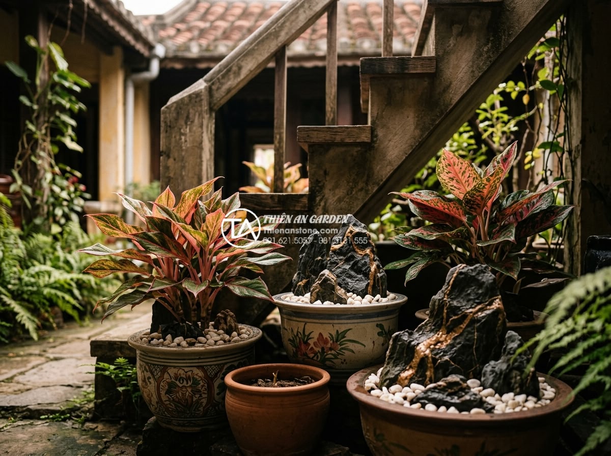 Top 10 loại cây trồng dưới gầm cầu thang không cần nắng vẫn xanh tốt - Vibrant Chinese Evergreen (Aglaonema) plants with pink, red and green variegated