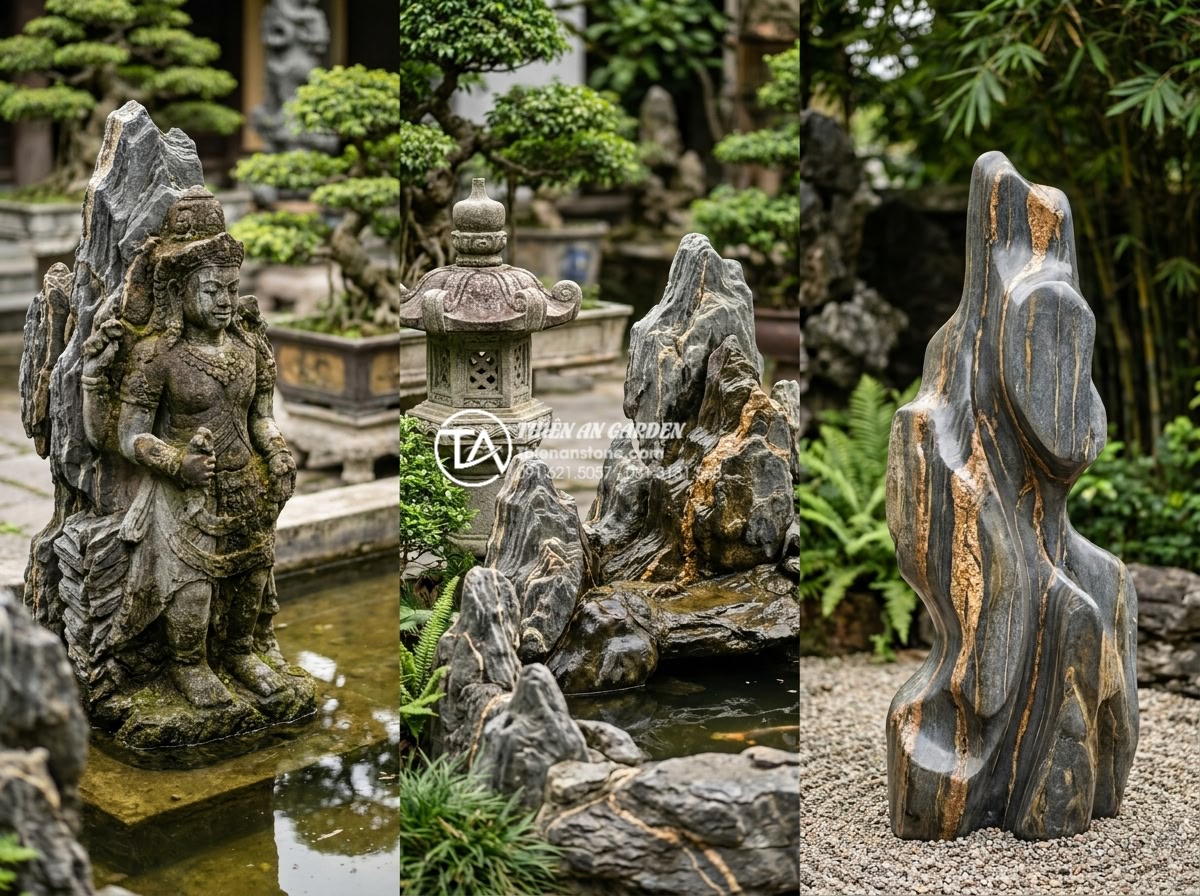 Ứng dụng đá điêu khắc và tượng đá trong tiểu cảnh góc sân nghệ thuật - Hình 4 Ứng dụng đá điêu khắc và tượng đá trong tiểu cảnh góc sân nghệ thuật - Timeline visualization concept of stone sculpture history in Vietnamese garden a