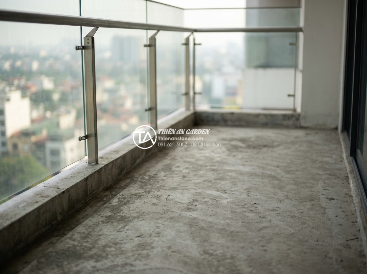 Ứng dụng đá thấm thủy trong thiết kế tiểu cảnh ban công nghệ thuật - Step-by-step design sketch of balcony landscape using porous stones for water dr