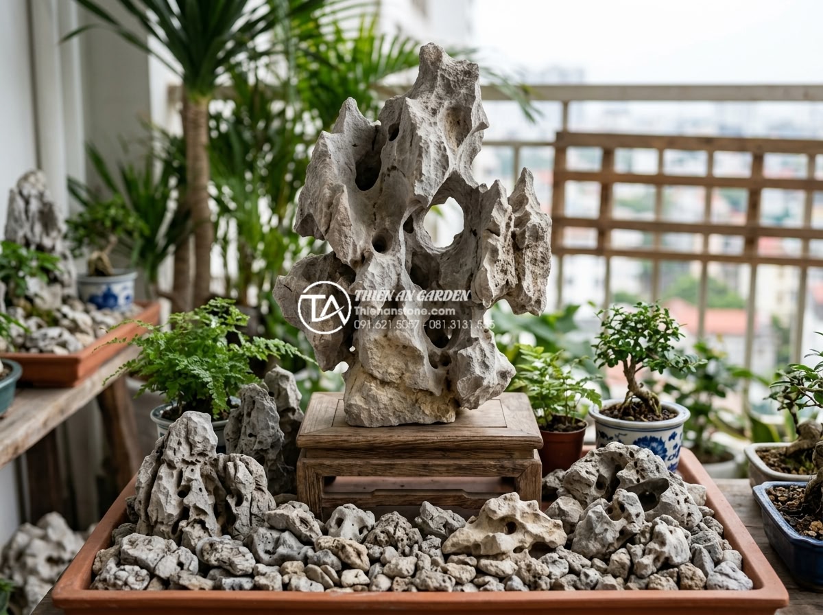 Xu hướng sử dụng sỏi quay và đá cuội trong trang trí ban công 2026 - Various sizes and colors of natural gravel and pebble stones displayed together 