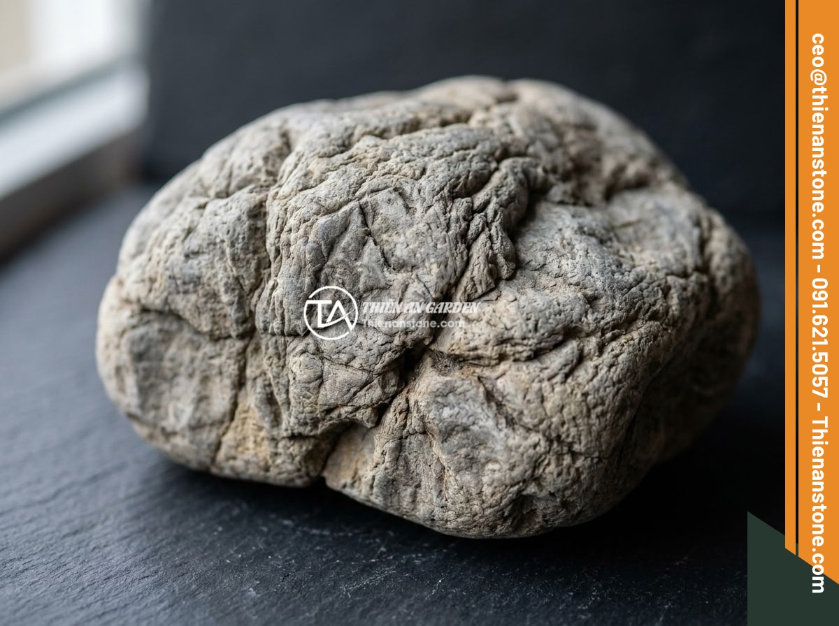 7 Mẹo Bố Trí Đá Da Voi Để Tạo Cảnh Núi Đá Tự Nhiên, Sống Động Trong Aquascape - Close-up of elephant skin stone (da voi stone) showing its unique wrinkled textu