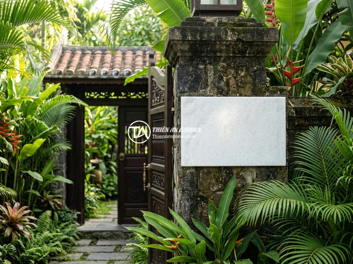 Bảng hiệu đá trắng cẩm thạch