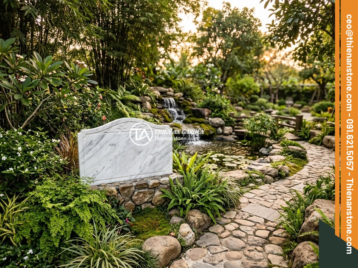 Bảng hiệu đá trắng cẩm thạch