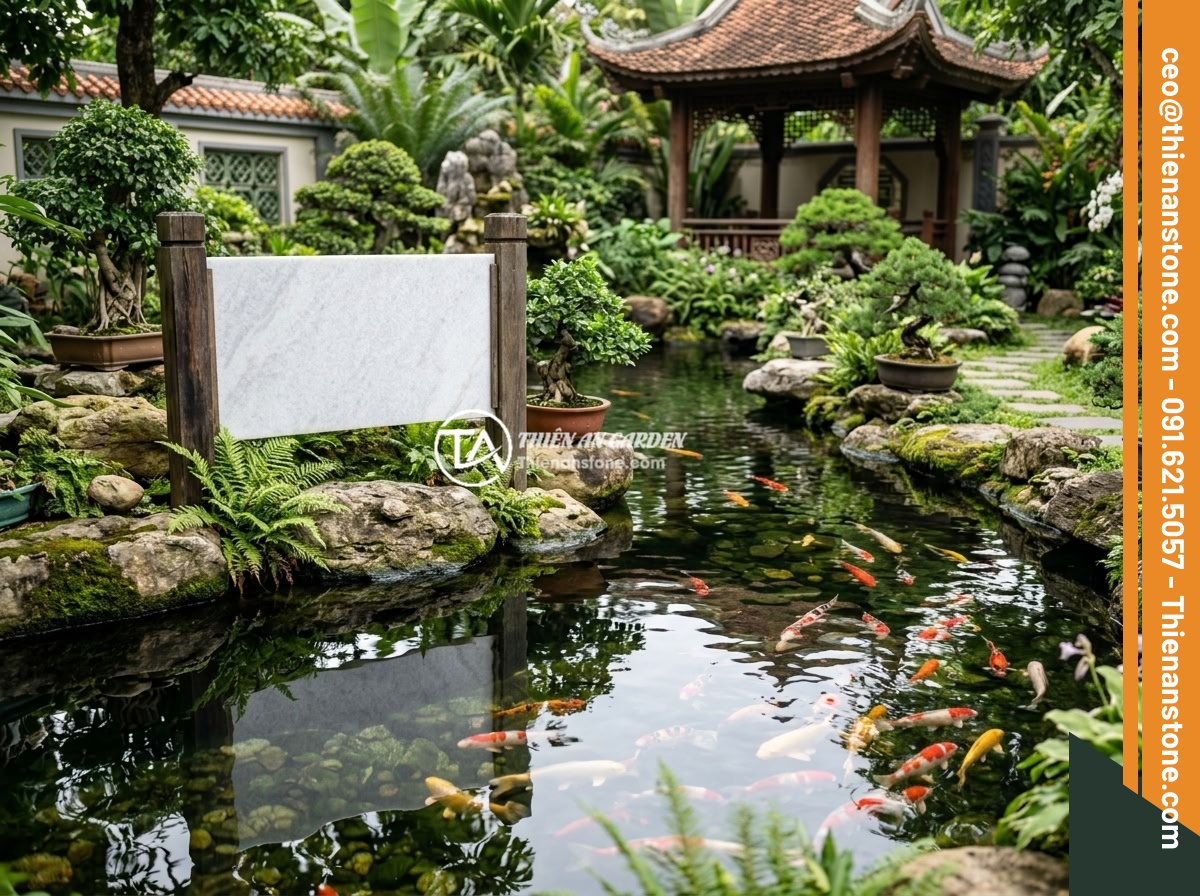 Bảng hiệu đá trắng cẩm thạch