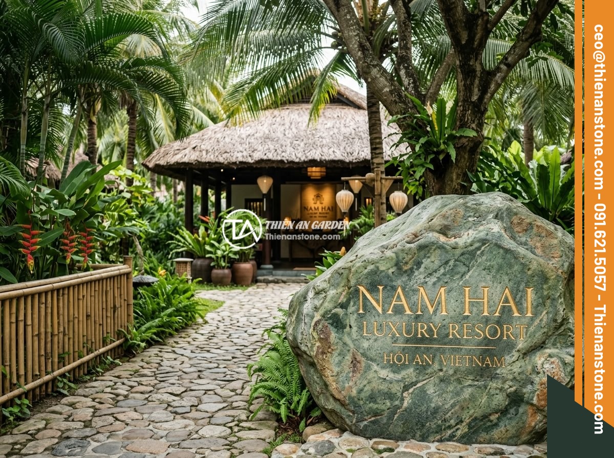 Bảng hiệu đá xanh cốm