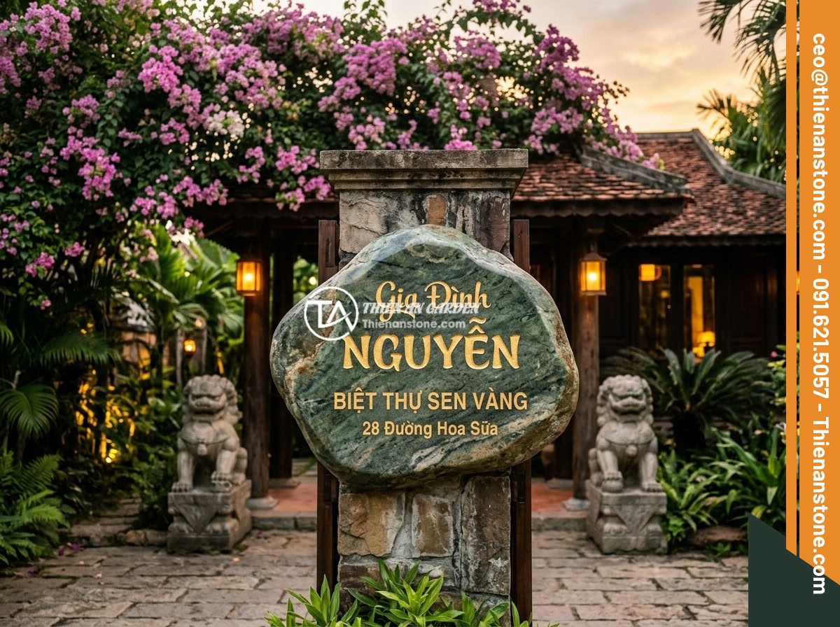 Bảng hiệu đá xanh cốm