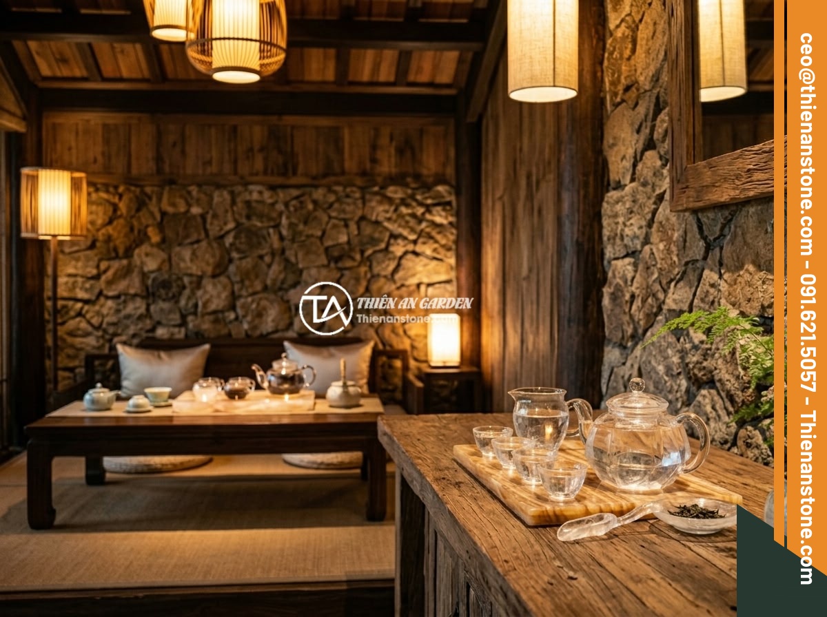 Bộ ấm chén đá thạch anh non