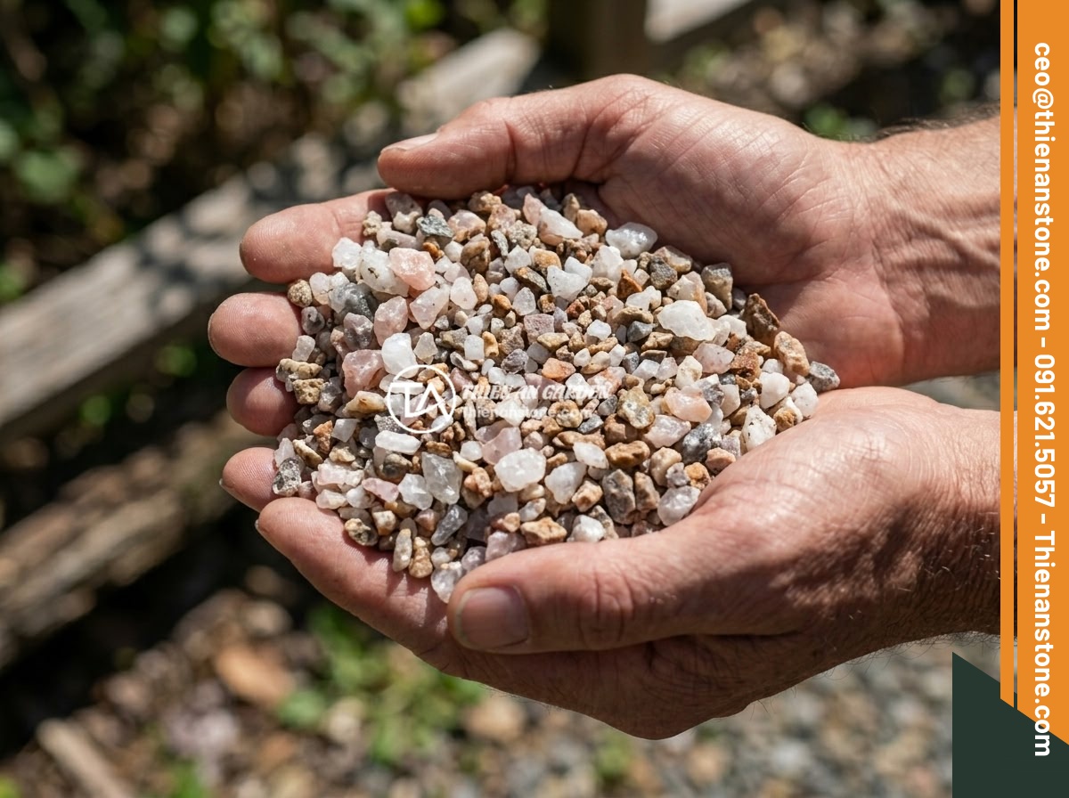 Có Nên Để Đá Thạch Anh Vụn Trong Phòng Ngủ? Lời Khuyên Từ Chuyên Gia - Hands holding and examining high-quality natural crushed quartz stones of variou