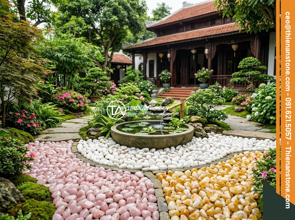 Đá thạch anh vụn đánh bóng