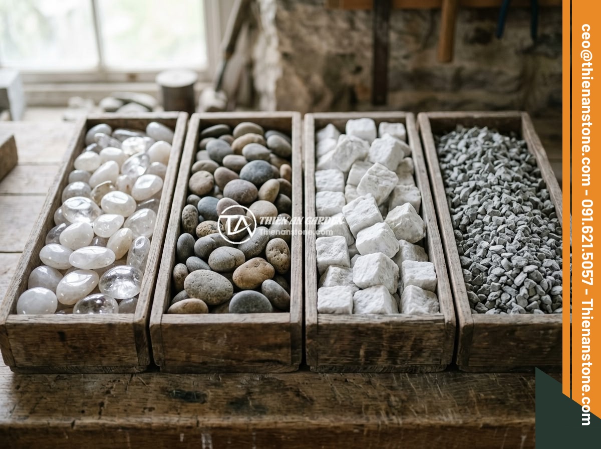 Đá thạch anh vụn đánh bóng