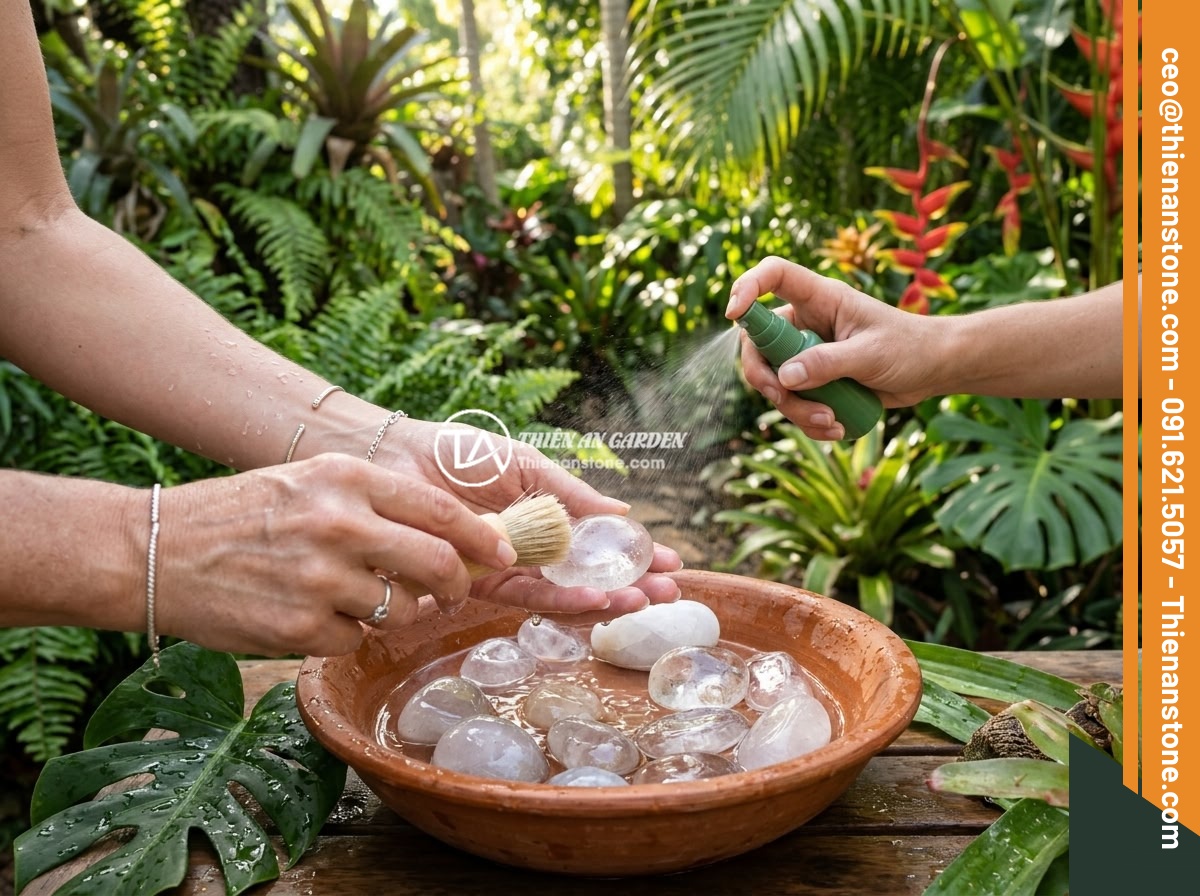 Đá thạch anh vụn đánh bóng