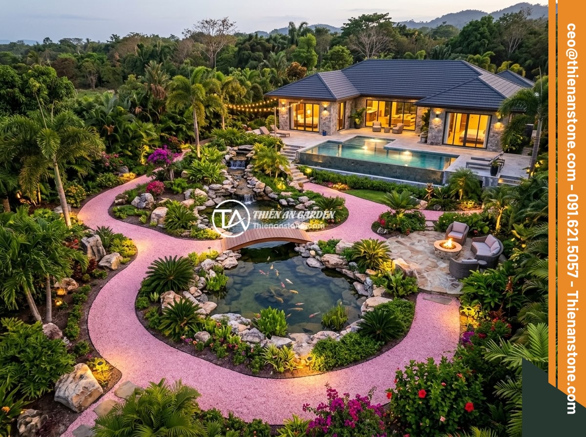 Đá thạch anh vụn hồng