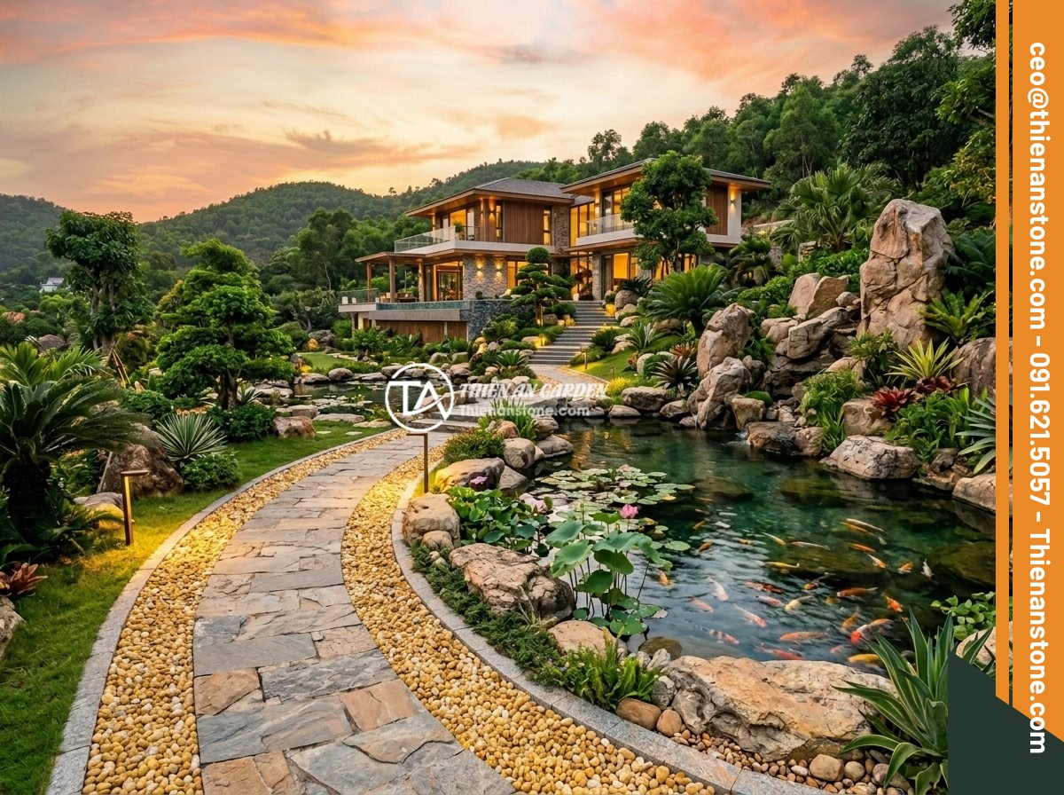Đá thạch anh vụn ngũ sắc