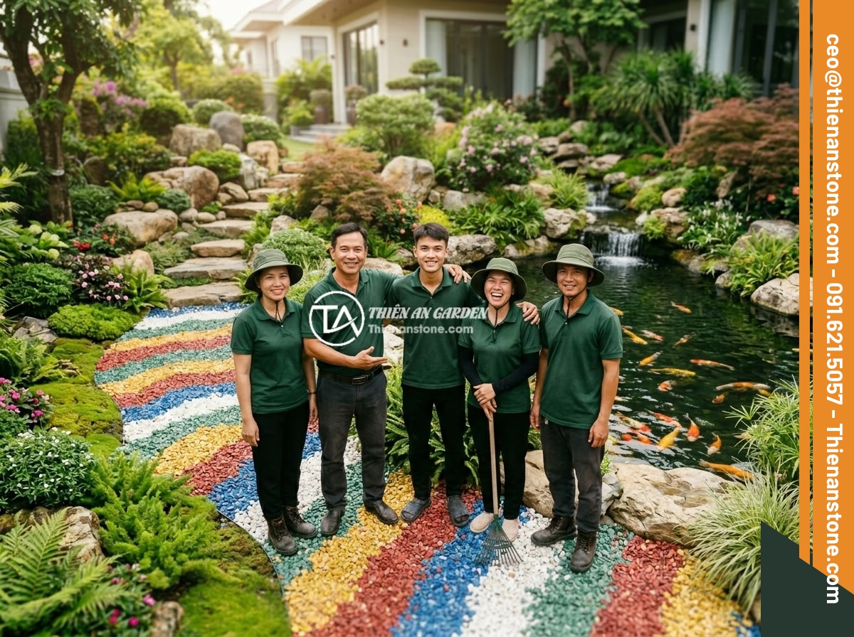Đá thạch anh vụn ngũ sắc