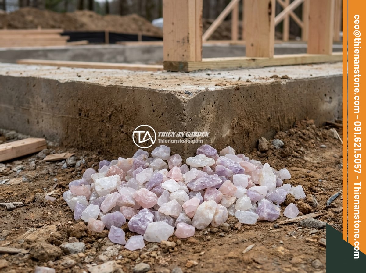 Kinh Nghiệm Thực Tế Sử Dụng Đá Thạch Anh Vụn Trong Xây Dựng Nhà Ở - Beautiful arrangement of crushed quartz stones in various colors including white