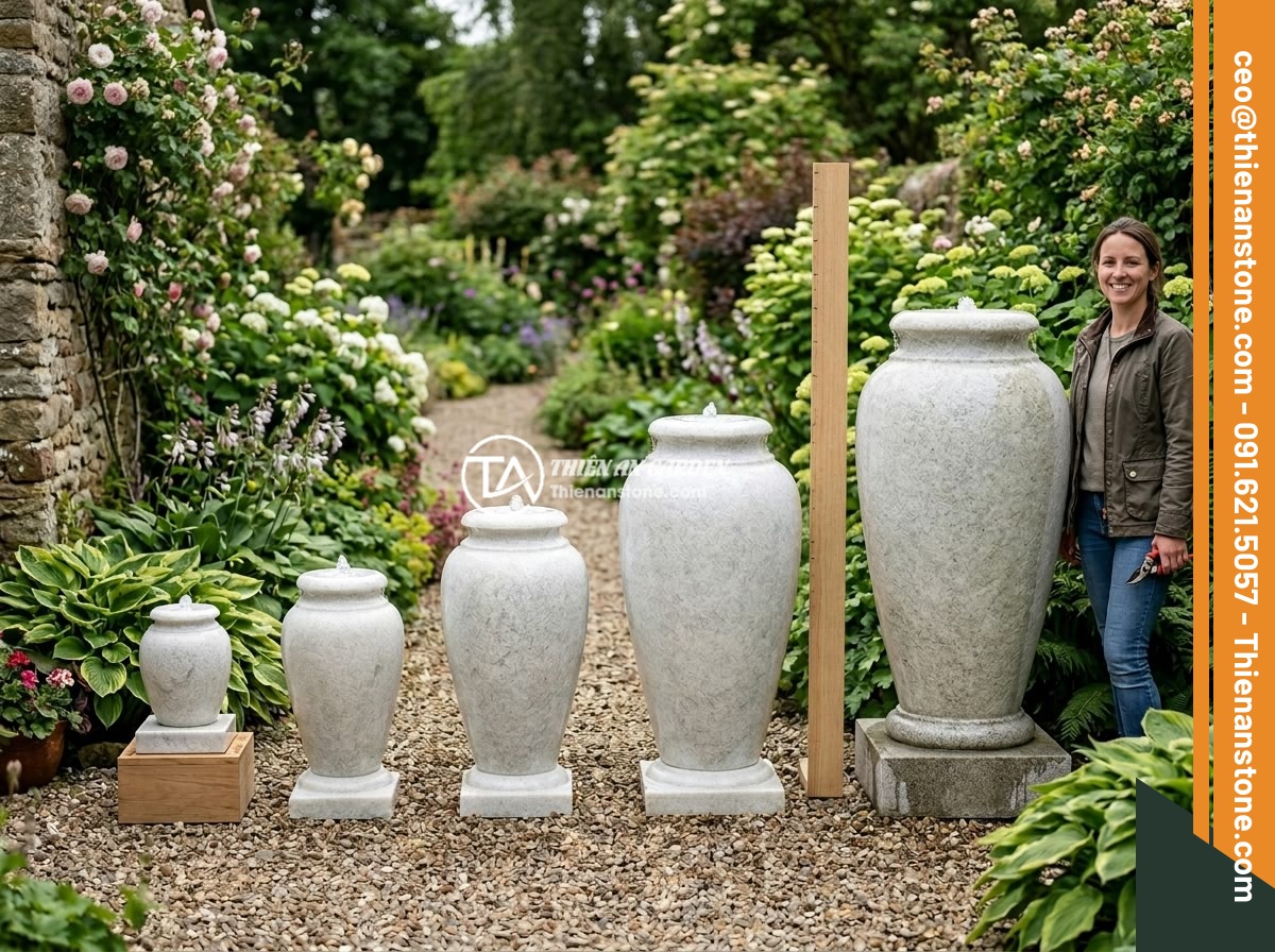 Lu nước tiểu cảnh đá granite