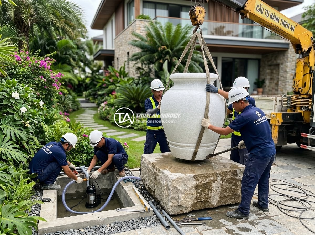 Lu nước tiểu cảnh đá sa thạch